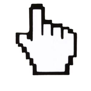 Pixelated Facebook Pointer Finger Pin Brooch